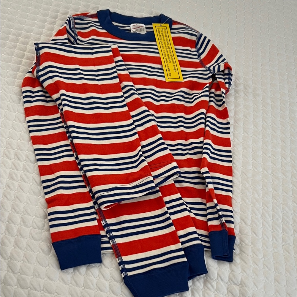 Hanna Andersson Striped  Orange and Blue Kids Pajamas
